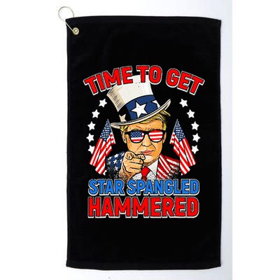 Time To Get Star Spangled Hammered Trump 4th Of July Golf Towel