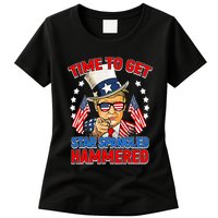 Time To Get Star Spangled Hammered Trump 4th Of July Womens T-Shirt
