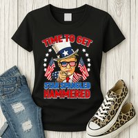 Time To Get Star Spangled Hammered Trump 4th Of July Womens T-Shirt