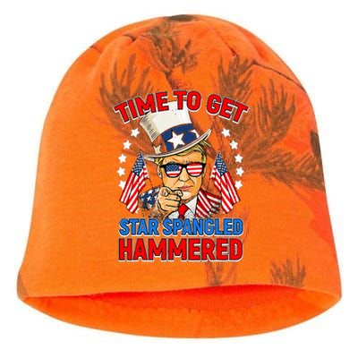 Time To Get Star Spangled Hammered Trump 4th Of July Kati - Camo Knit Beanie