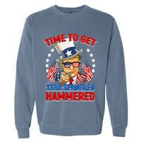Time To Get Star Spangled Hammered Trump 4th Of July Garment-Dyed Sweatshirt