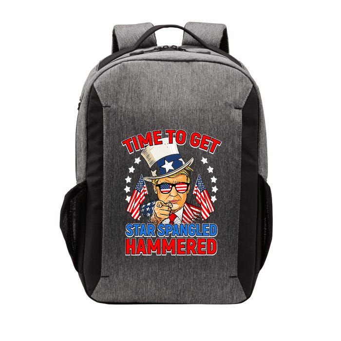 Time To Get Star Spangled Hammered Trump 4th Of July Vector Backpack