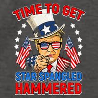 Time To Get Star Spangled Hammered Trump 4th Of July Vector Backpack