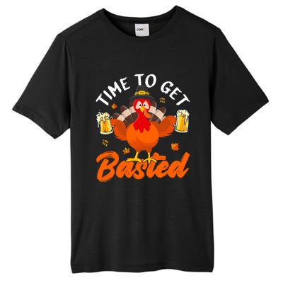 Time To Get Basted Funny Beer Thanksgiving Turkey Gift Tall Fusion ChromaSoft Performance T-Shirt