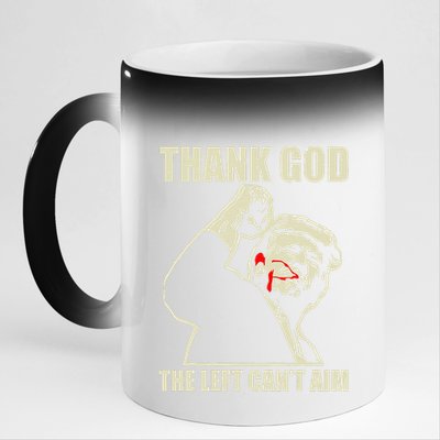 Trump Thank God The Left CanT Aim 11oz Black Color Changing Mug