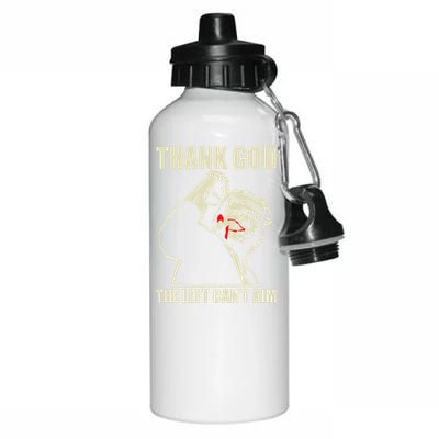 Trump Thank God The Left CanT Aim Aluminum Water Bottle