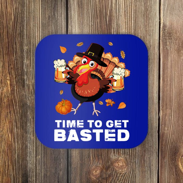 Time To Get Basted Funny Beer Thanksgiving Turkey Gift Coaster