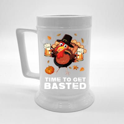 Time To Get Basted Funny Beer Thanksgiving Turkey Gift Beer Stein