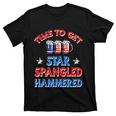 Time To Get Star Spangled Hammered 4th Of July Beer Western T-Shirt