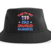 Time To Get Star Spangled Hammered 4th Of July Beer Western Sustainable Bucket Hat