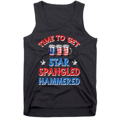 Time To Get Star Spangled Hammered 4th Of July Beer Western Tank Top