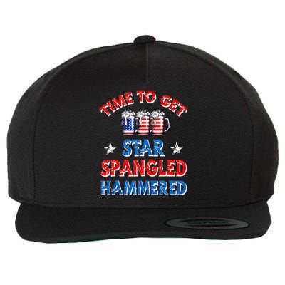 Time To Get Star Spangled Hammered 4th Of July Beer Western Wool Snapback Cap