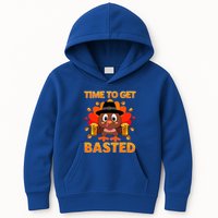 Time To Get Basted Funny Beer Thanksgiving Turkey Great Gift Kids Hoodie