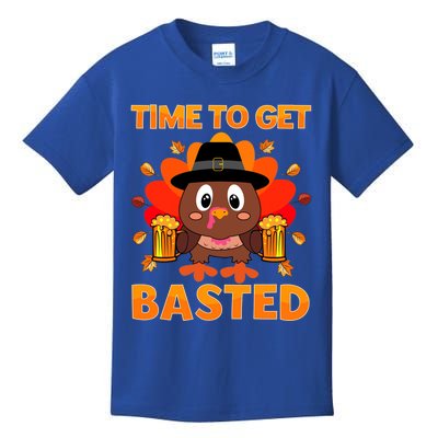 Time To Get Basted Funny Beer Thanksgiving Turkey Great Gift Kids T-Shirt