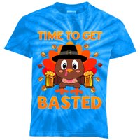 Time To Get Basted Funny Beer Thanksgiving Turkey Great Gift Kids Tie-Dye T-Shirt