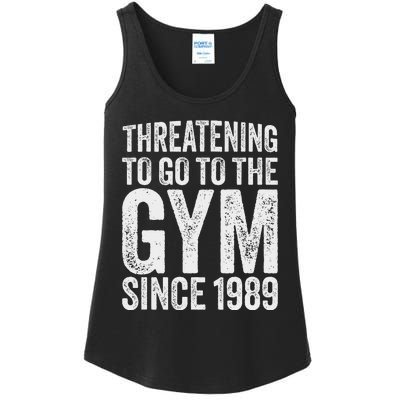 Threatening To Go To The Gym Since 1989 Ladies Essential Tank