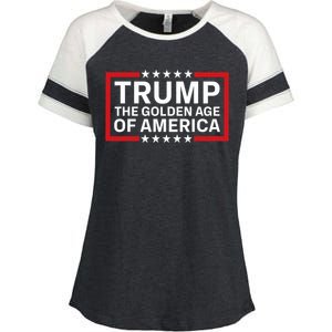 Trump The Golden Age Of America 2024 Election Gop Victory Enza Ladies Jersey Colorblock Tee