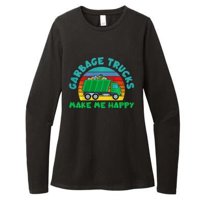 Trash Truck Garbage Day Garbage Trucks Make Me Happy Womens CVC Long Sleeve Shirt