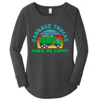 Trash Truck Garbage Day Garbage Trucks Make Me Happy Women's Perfect Tri Tunic Long Sleeve Shirt