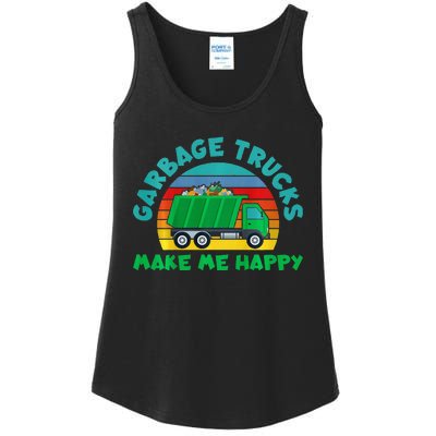 Trash Truck Garbage Day Garbage Trucks Make Me Happy Ladies Essential Tank