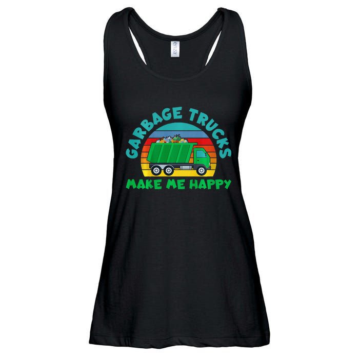 Trash Truck Garbage Day Garbage Trucks Make Me Happy Ladies Essential Flowy Tank