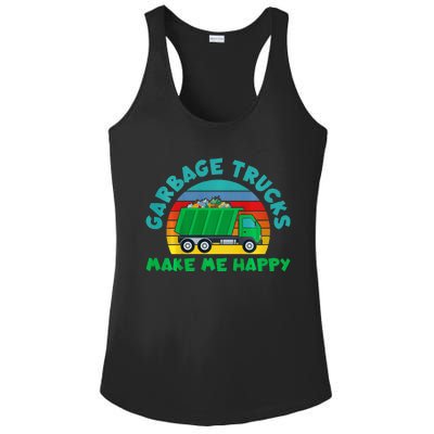 Trash Truck Garbage Day Garbage Trucks Make Me Happy Ladies PosiCharge Competitor Racerback Tank