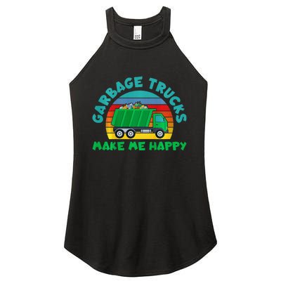 Trash Truck Garbage Day Garbage Trucks Make Me Happy Women's Perfect Tri Rocker Tank