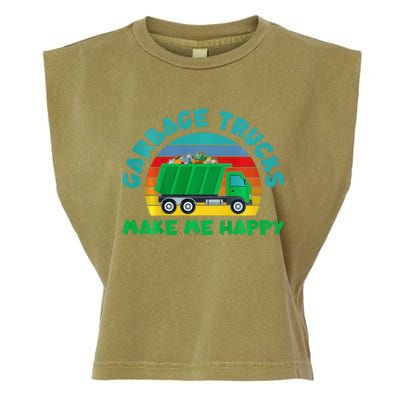 Trash Truck Garbage Day Garbage Trucks Make Me Happy Garment-Dyed Women's Muscle Tee