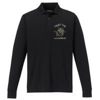 Trust The Government Skull Native American Performance Long Sleeve Polo