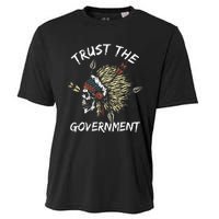 Trust The Government Skull Native American Cooling Performance Crew T-Shirt