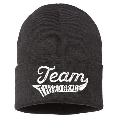 Team Third Grade Back To School Student Teacher Sustainable Knit Beanie