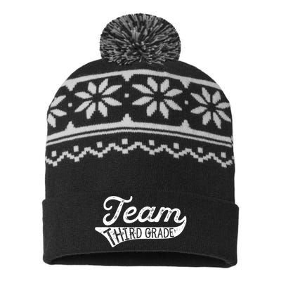 Team Third Grade Back To School Student Teacher USA-Made Snowflake Beanie