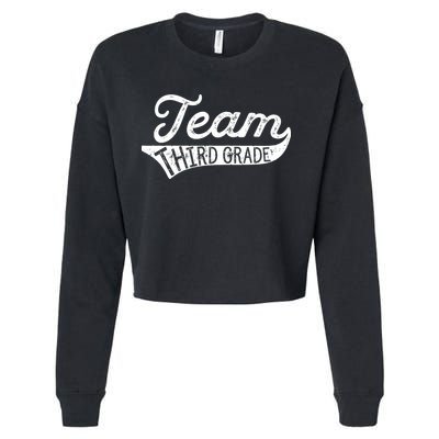 Team Third Grade Back To School Student Teacher Cropped Pullover Crew