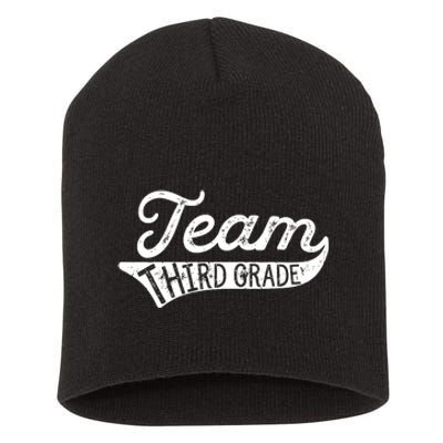 Team Third Grade Back To School Student Teacher Short Acrylic Beanie