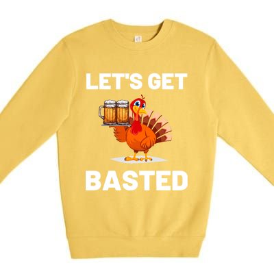 Time To Get Basted Funny Thanksgiving Nice Thanksgiving Gift Premium Crewneck Sweatshirt