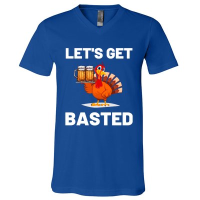 Time To Get Basted Funny Thanksgiving Nice Thanksgiving Gift V-Neck T-Shirt