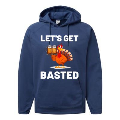 Time To Get Basted Funny Thanksgiving Nice Thanksgiving Gift Performance Fleece Hoodie