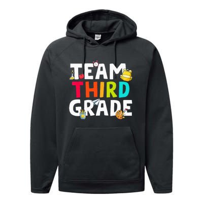 Team Third Grade Back To School 3rd Grade Teacher Student Performance Fleece Hoodie