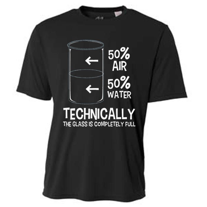 Technically The Glass Is Full Chemistry Humor Science Cooling Performance Crew T-Shirt