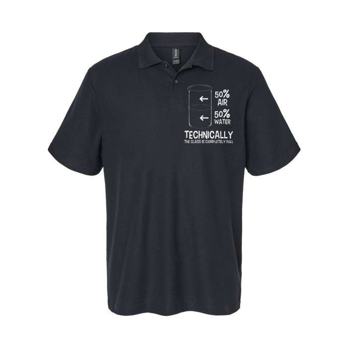 Technically The Glass Is Full Chemistry Humor Science Softstyle Adult Sport Polo