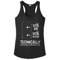 Technically The Glass Is Full Chemistry Humor Science Ladies PosiCharge Competitor Racerback Tank