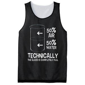 Technically The Glass Is Full Chemistry Humor Science Mesh Reversible Basketball Jersey Tank