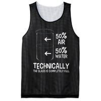 Technically The Glass Is Full Chemistry Humor Science Mesh Reversible Basketball Jersey Tank