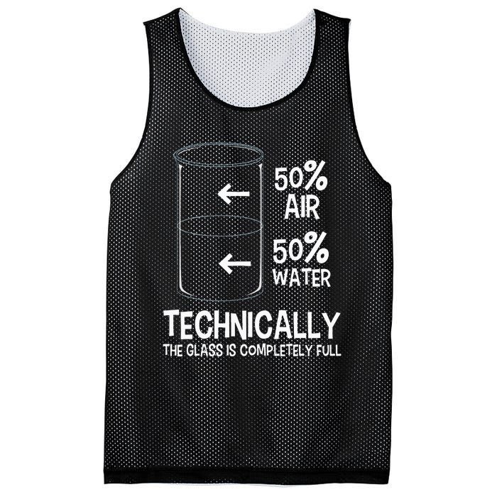 Technically The Glass Is Full Chemistry Humor Science Mesh Reversible Basketball Jersey Tank