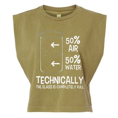 Technically The Glass Is Full Chemistry Humor Science Garment-Dyed Women's Muscle Tee