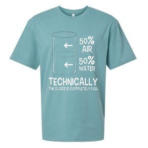 Technically The Glass Is Full Chemistry Humor Science Sueded Cloud Jersey T-Shirt