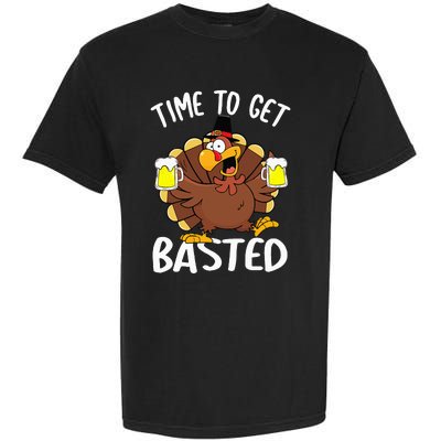 Time To Get Basted Funny Beer Thanksgiving Turkey Gifts Garment-Dyed Heavyweight T-Shirt