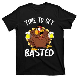 Time To Get Basted Funny Beer Thanksgiving Turkey Gifts T-Shirt