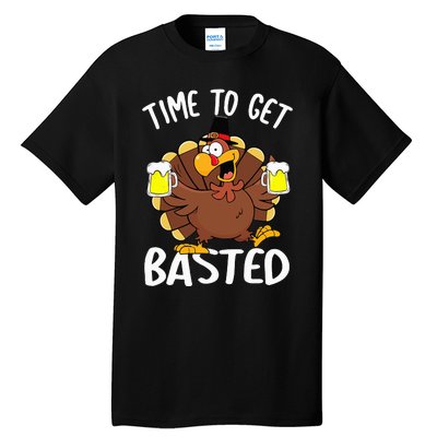 Time To Get Basted Funny Beer Thanksgiving Turkey Gifts Tall T-Shirt