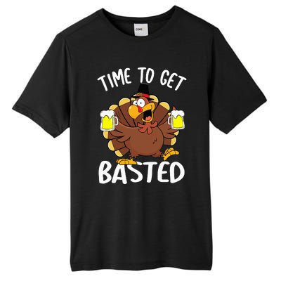 Time To Get Basted Funny Beer Thanksgiving Turkey Gifts Tall Fusion ChromaSoft Performance T-Shirt